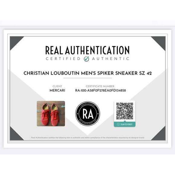 Authentic Louboutin Men's Spike Sneakers Sz 42 - Picture 2 of 11